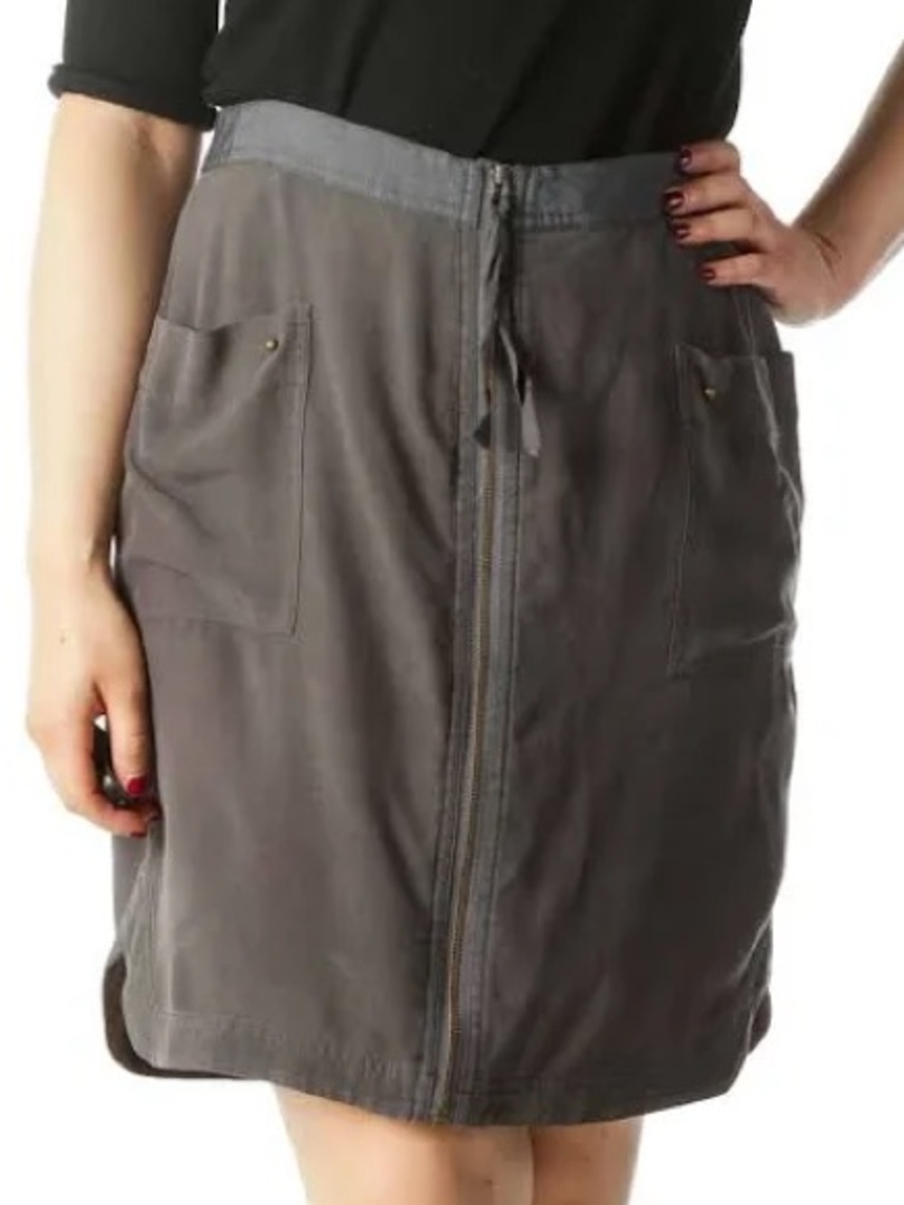 100% Silk Banana Republic Skirt Gray XS
